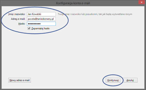 konfiguracja konta e-mail